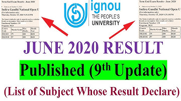 [9th Update] IGNOU JUNE/Sept. 2020 EXAM RESULT 9th UPDATE PUBLISHED || Check Your Result Now