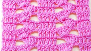 كروشيه غرزة زجزاج المروحه(المروحه المائله/سلم  المروحه)How to crochet the Ladder of the fan stitch