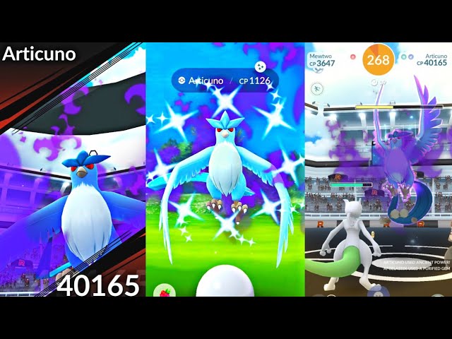 Pokémon Go * Shiny Shadow Articuno * Mini P T C - 100.000 stardust - 20  Candies