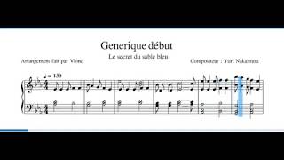 Vignette de la vidéo "Générique de début - Le Secret du Sable Bleu (Partition Piano)"