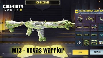COD MOBILE *NEW* LEAD SANDWICH LUCKY BOX OPEN + UNLOCKE M13 - VEGAN WARRIOR + GUN INSPECTION