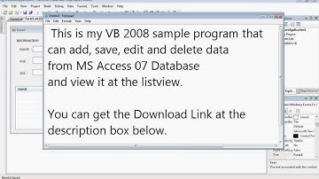 Visual Basic 2008 / VB 2008 Tutorial Add, Save, Edit, Search, Delete from MS Access 07 with listview