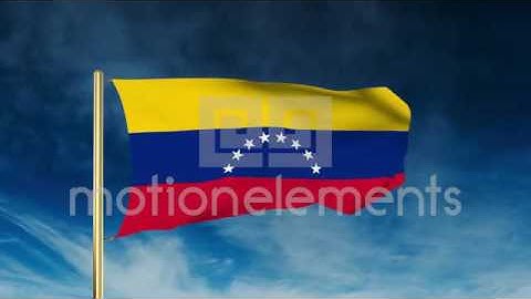 Venezuela Flag Slider Style. Waving In The Win With Cloud Background Animation Stock Animation
