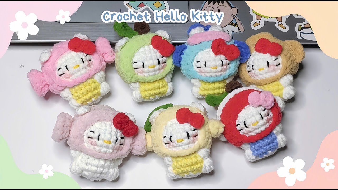 Crochet Hello Kitty | Hướng dẫn móc Hello Kitty mini cực đáng yêu | Móc len