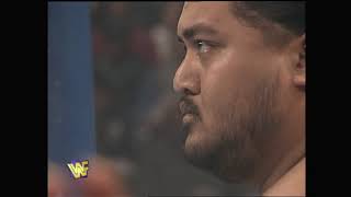 Owen Hart & Yokozuna (With Jim Cornette) beat up Jeff Hardy. Diesel makes the save! (WWF)
