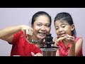 Chocolate Fondue Challenge with ikan goreng,ceker ayam,pete - air terjun coklat