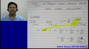 PVAF (present value annuity factor) using CALCULATOR by ANKIT GOYAL