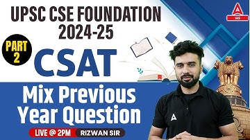 Mix Previous Year Question | Reasoning For CSAT | UPSC CSAT Reasoning Classes 2024 BY Rizwan Sir
