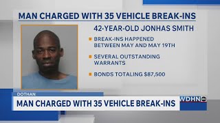 Dothan man charged with 35 vehicle breakins