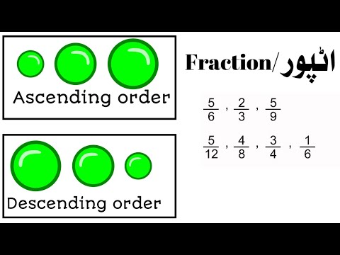 Fraction | Ascending / descending order | Basic mathematics | In sindhi | Salahuddin | ST