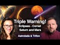 Warning triple alert eclipse comet saturn  mars april 2024 sidereal astrology