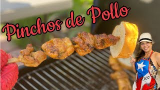 Pinchos de Pollo a lo Boricua 🇵🇷 #boricua #recetas #bbq #pinchos 