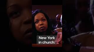 Everyone else in church vs. New York in church on Flavor of Love Season 1