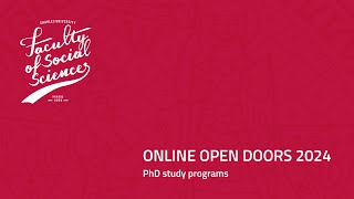 Online Open Doors for PhD study programs 2024