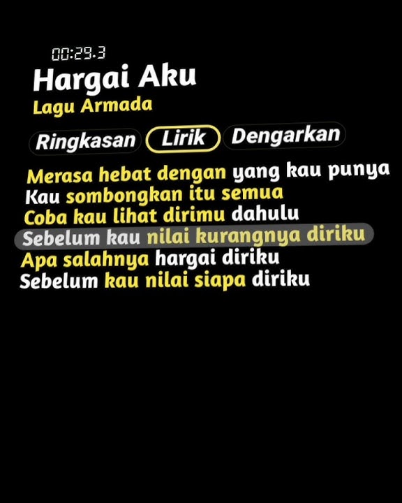 Lirik Lagu Hargai Aku #liriklagu #armada #hargaiaku