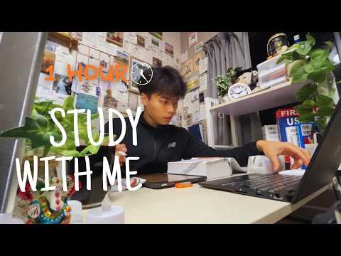 【Study With Me 📚】Med Student Midnight session ② | 1hour | No music