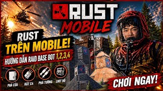 HOW TO RAID LEVEL 1, 2, 3, 4 BOT BASES | EASIEST WAY TO RAID BOT BASES | RUST MOBILE