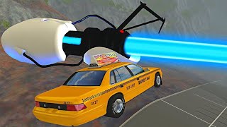 BeamNG.drive - Cars Jumping vs Giant Portal Gun (Teleporting Cars)