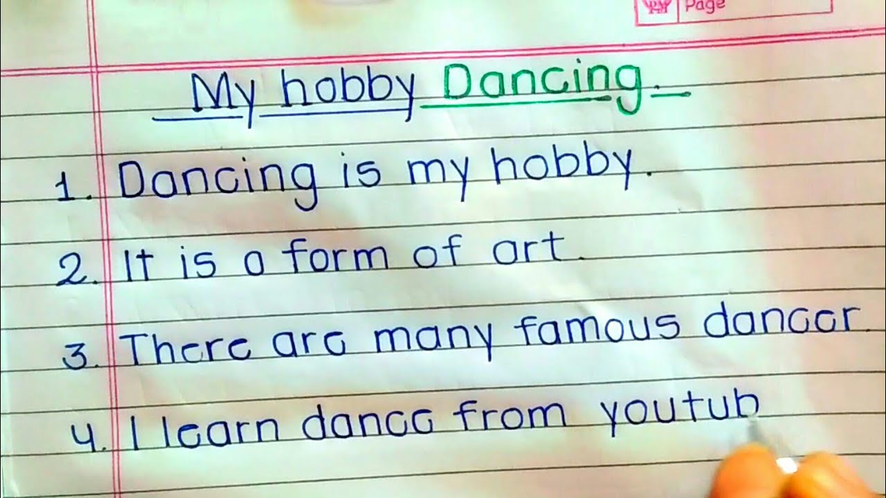 my hobby dancing essay in points