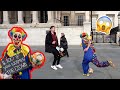 Street Footballer SCARES Public Dressed As Clown!! Nutmegs!