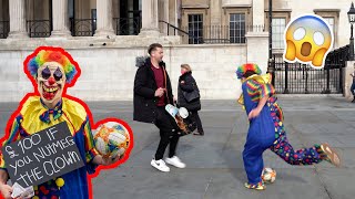 Street Footballer SCARES Public Dressed As Clown!! Nutmegs!