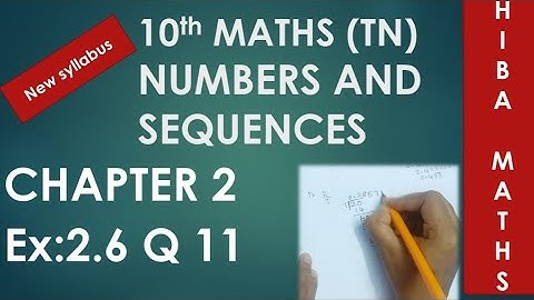 10th class maths chapter 2 exercise 2.6 question 11| TN New Syllabus TN Samacheer portions