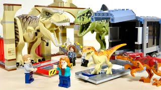 恐竜搬送トラックに2体の恐竜がのせれる! LEGO ジュラシックワールド 76948 T-REXとアトロキラプトルの大脱走!を組み立て