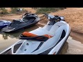 Гидроцикл Sea-Doo GTI 130.Максимальная скорость и разгон.Sea-Doo RXP 260 и 2 лыжника.Карьер Новинка