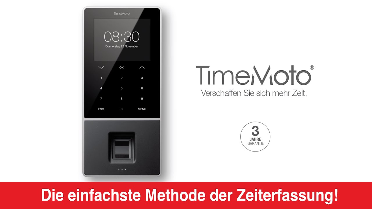 TimeMoto TM-828 Zeiterfassungs-Komplettsystem - YouTube