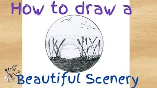 how to draw easy scenery drawing for beginners / pencil drawing /pencil shading easy drawing