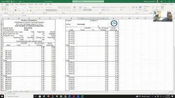 Quarterly Time Card   Job Training Attendance Record
