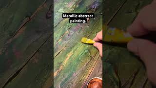 Abstract acrylic painting: Metallic details