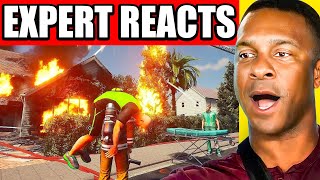 Firefighter Reacts To The Most Realistic Firefighting Simulator Expert React