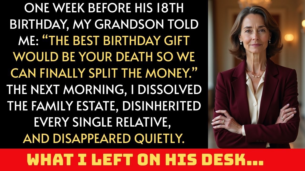 “The Best Gift Is When You’re Gone” My Grandson Said. I Disinherited The Entire Family The Next Day.