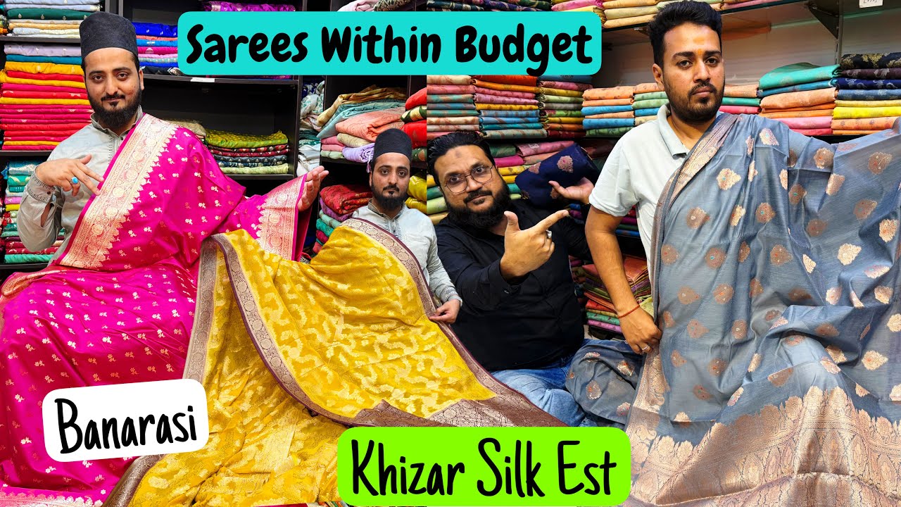 Stunning Banarasi Sarees in Kataan, Brocade, Munga, Organza, Khaddi, Kadhwa and Much More at Khizar.