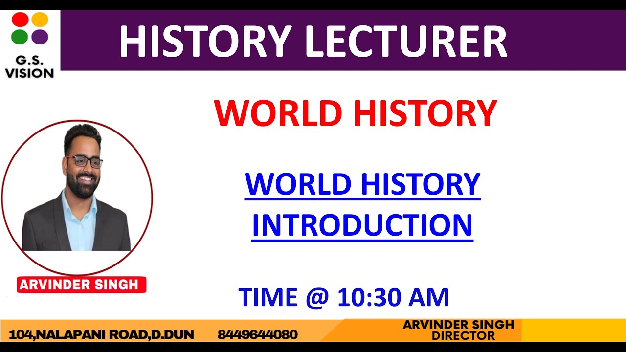 प्रवक्ता इतिहास II WORLD HISTORY INTRODUCTION II LECTURER HISTORY