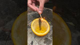 🔥 Make Fire With Orange #Bushcraft #Camping #Outdoors #Survival #Bushcraft #Campfire #Solocamping