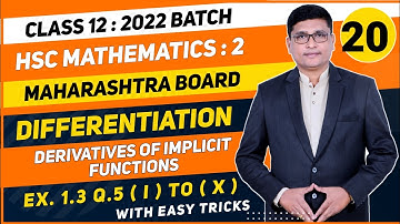 Differentiation Part 20 | Ex. 1.3 Q.5 | 12th Maths II For HSC 2022 Maharashtra Board | P N Sir