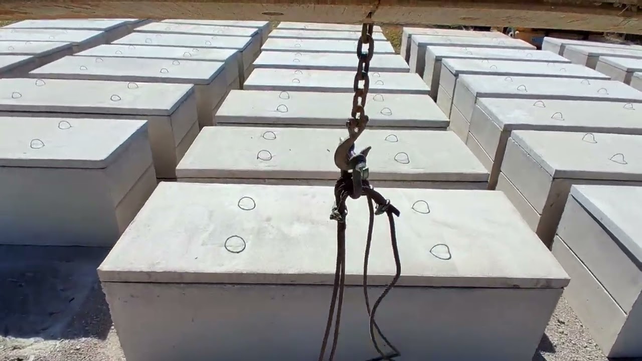 Loading up concrete boxes for delivery...