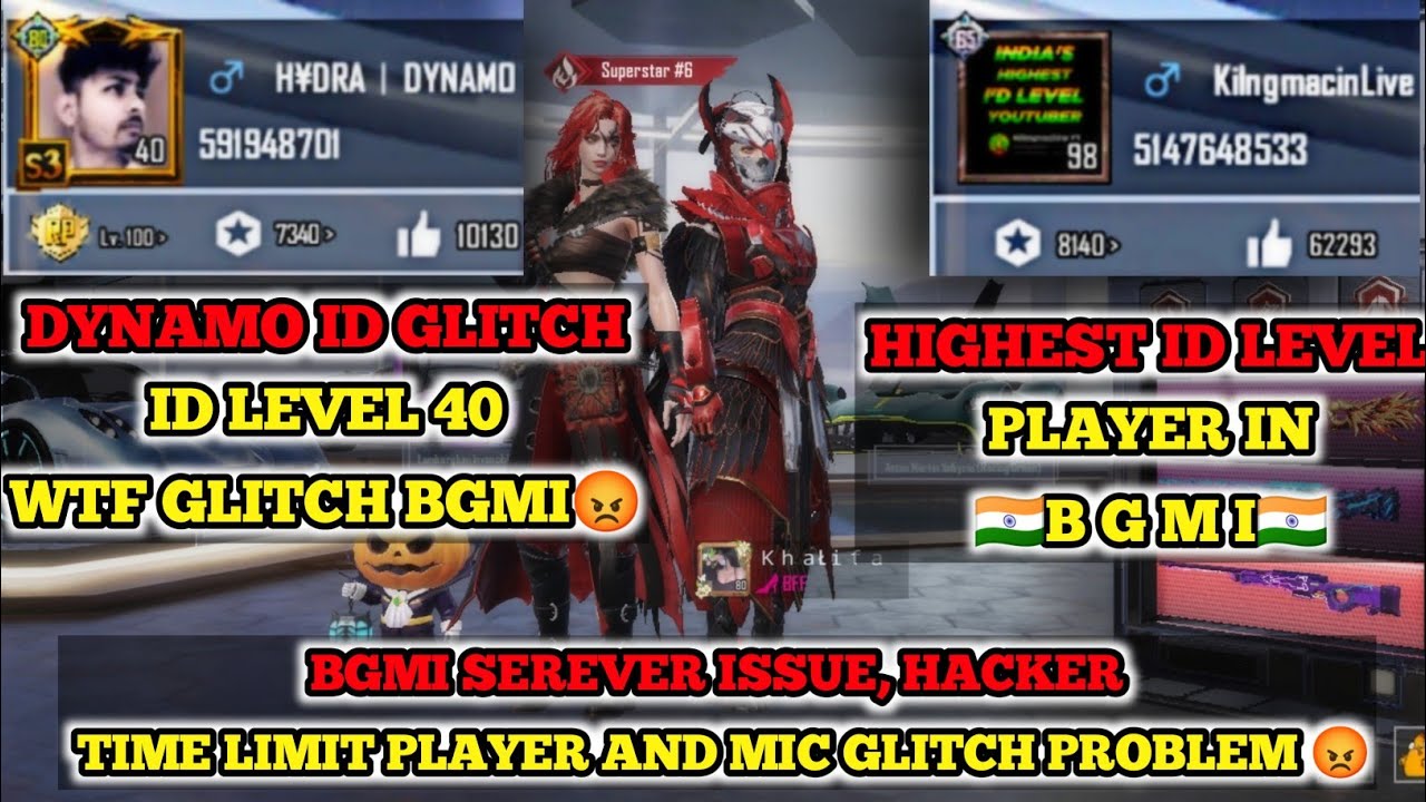 END OF BGMI | DYNAMO ID LEVEL 40 GLITCH | HIGHEST ID LEVEL PLAYER IN BGMI | BGMI SERVER PROBLEM