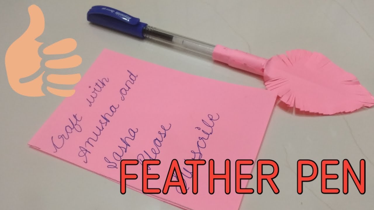 How to make a feather pen | Decorative pen idea | Made by Sasha | Craft with Anusha and Sasha