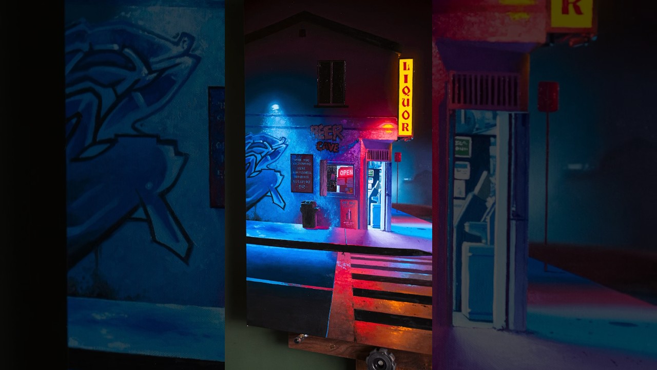 Neon Spirits start to finish 🍻 This piece is still looking for a home! 