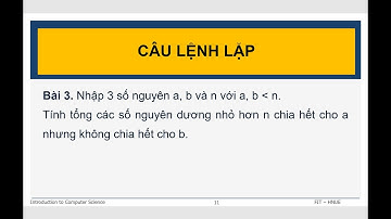 Câu lệnh lặp - Bài 3. Tính tổng các số nguyên dương nhỏ hơn n chia hết cho a, không chia hết cho b.