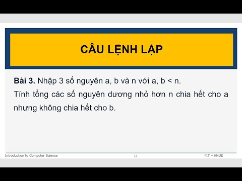 Video Câu lệnh lặp - Bài 3. Tính tổng các số nguyên dương... - youtube