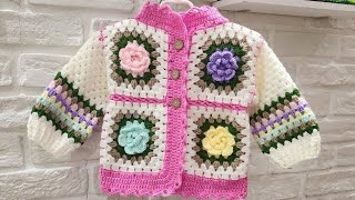 EFSANE MOTİFLİ HIRKA ÇOK KOLAY/BABY CARDİGAN/ #woolen