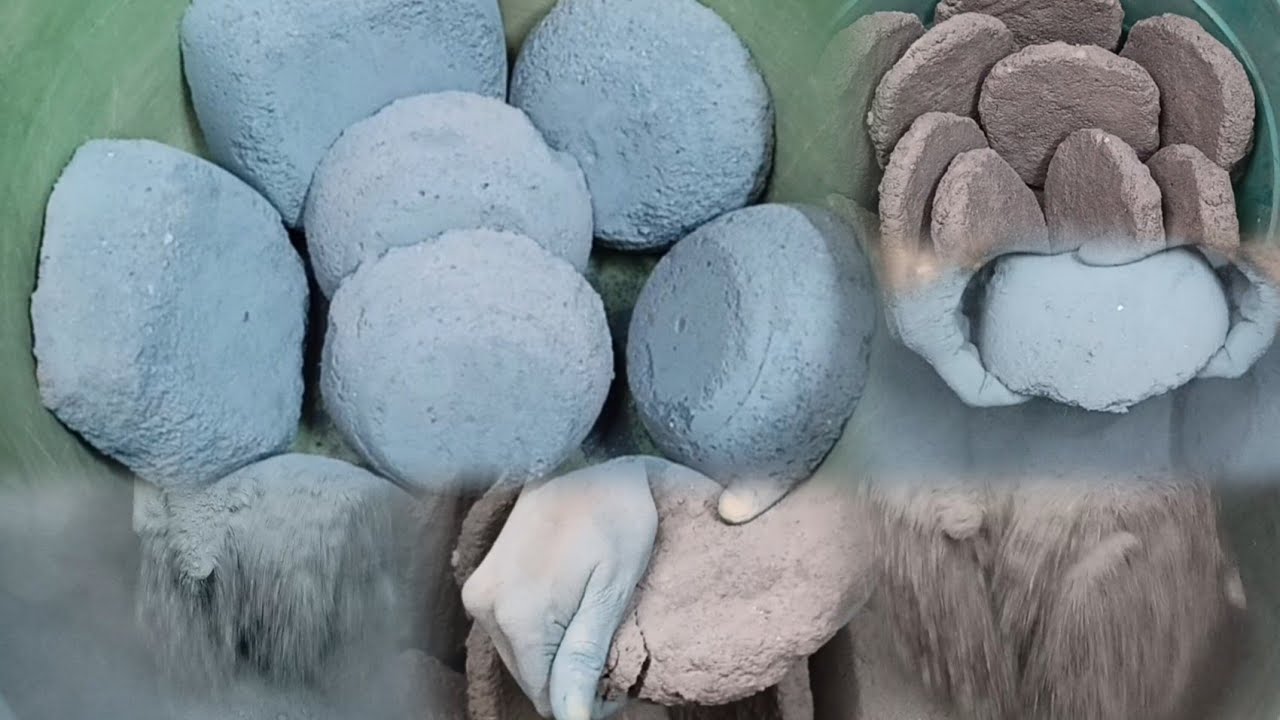 Crispy Crunchy 💙🖤Dusty🌪️💨 2 Texture's Dry Crumbling & Powder Play ASMR 