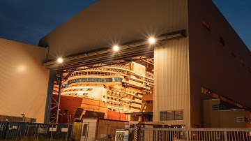 Construction update of Disney Wish at the shipyard