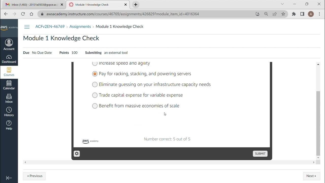 AWS CLOUD INTERNSHIP MODULE1 KNOWLEDGE TEST ANSWERS - YouTube