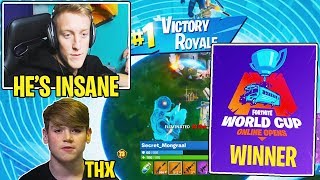 Tfue \& Streamers *SHOCKED* After Mongraal DESTROYS Pro Players in World Cup Tournament!!