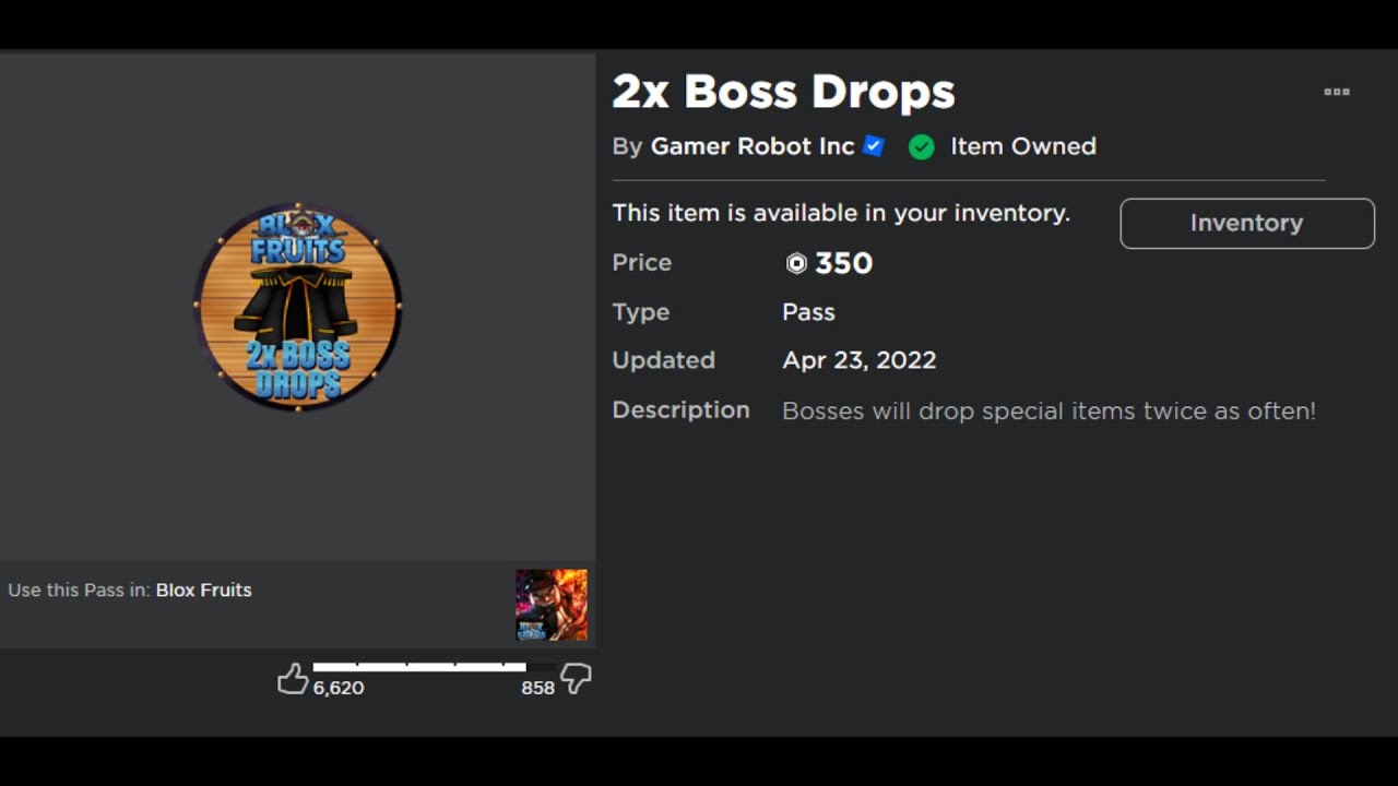 2x Boss Drops - Roblox